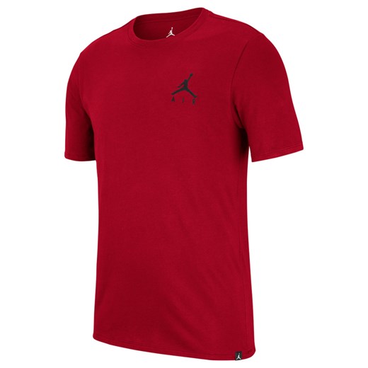 T-shirt męski Jordan z krótkim rękawem bez wzorów czerwony casual 