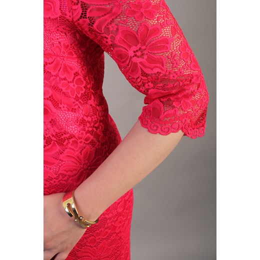 Sukienka koronkowa amarantowa   46 Oscar Fashion okazyjna cena 