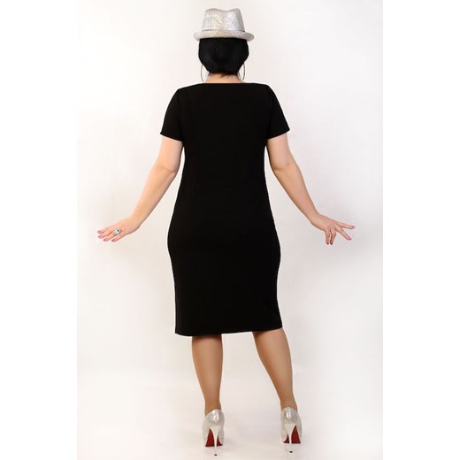 Sukienka gładka CARMEN z krótkim rękawkiem, czarna   52 Oscar Fashion
