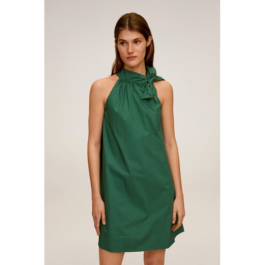 Sukienka zielona Mango bawełniana 