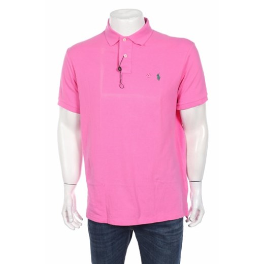 Różowy t-shirt męski Polo Ralph Lauren na wiosnę z krótkim rękawem casual 