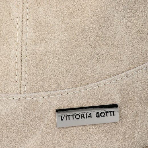 Shopper bag Vittoria Gotti zamszowa z frędzlami 