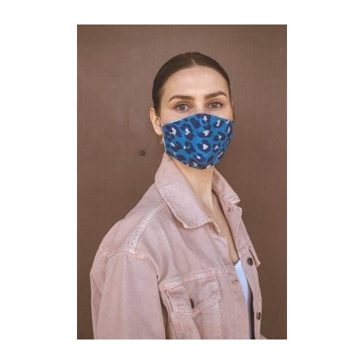 Maska trzy warstwy CĘTKI BLUE Hatafina M Mustache.pl