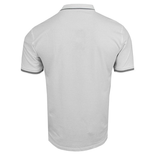 Biała Koszulka POLO z Lamówką, Męska, Krótki Rękaw -PAKO JEANS- T-shirt, z Kieszonką TSPJNSPOLOCITYbi  Pako Jeans XXL JegoSzafa.pl