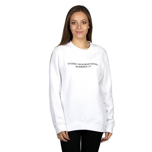 Bluza damska Stussy na jesień młodzieżowa biała krótka