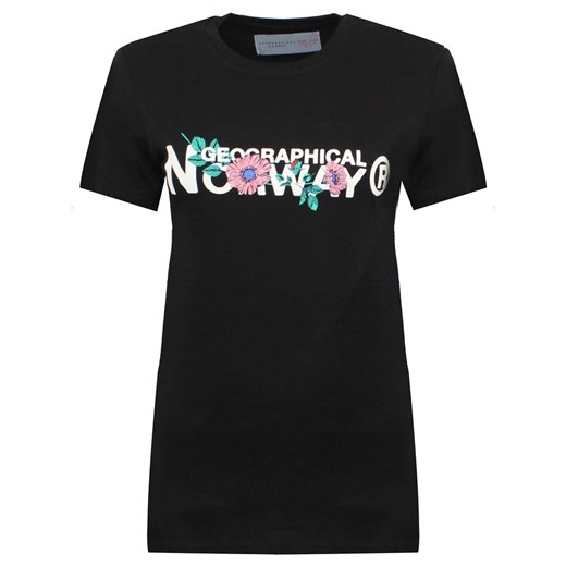 Bluzka damska Geographical Norway w stylu młodzieżowym z krótkim rękawem z okrągłym dekoltem 