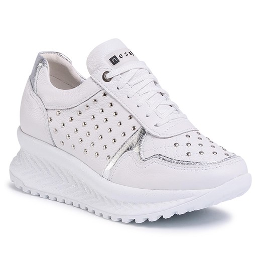 Buty sportowe damskie sneakersy w stylu młodzieżowym białe sznurowane wiosenne bez wzorów 