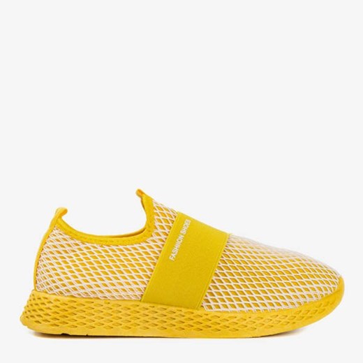 Żółte sportowe buty damskie typu slip - on Andalia - Obuwie  Royalfashion.pl 37 