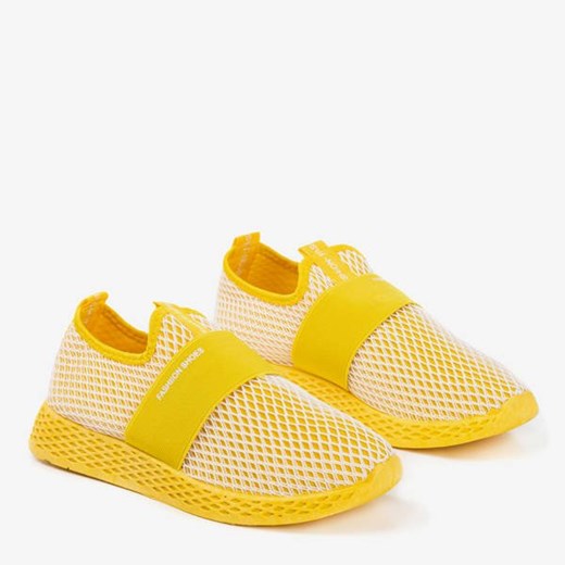 Żółte sportowe buty damskie typu slip - on Andalia - Obuwie Royalfashion.pl  39 
