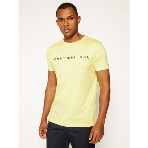 Tommy Hilfiger t-shirt męski żółty z krótkimi rękawami 