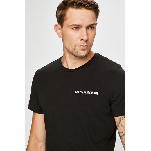 T-shirt męski czarny Calvin Klein dzianinowy 