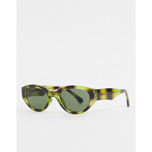 A.Kjaerbede – Zielone szylkretowe okrągłe okulary przeciwsłoneczne w stylu retro-Brązowy