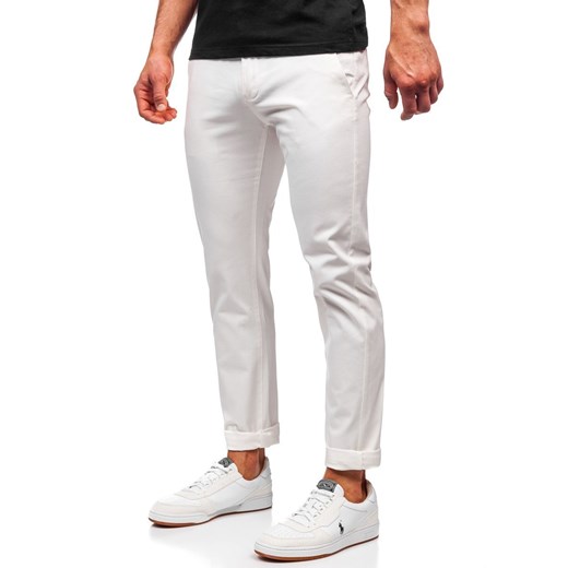 Spodnie męskie białe Denley casual 