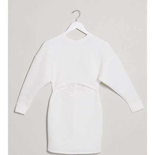 ASOS DESIGN Petite – Miękka sukienka mini w kolorze kości słoniowej-Biały  asos 32 Asos Poland