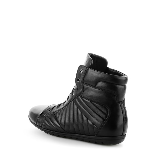 Czarne sportowe buty za kostkę ze skóry licowej NEGAR