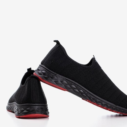 Czarno-czerwone męskie sportowe buty slip - on Telfer- Obuwie  Royalfashion.pl 46 