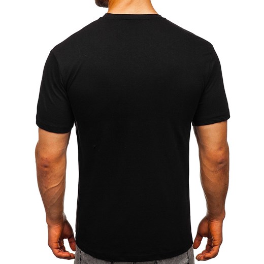 T-shirt męski Denley czarny bawełniany 