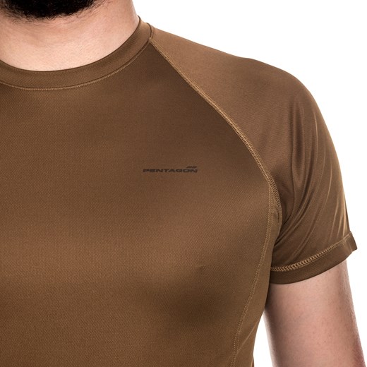 T-shirt męski brązowy Pentagon z krótkimi rękawami 
