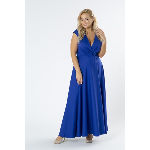 elegancka sukienka maxi z kopertowym dekoltem  Ptakmoda.com 54 