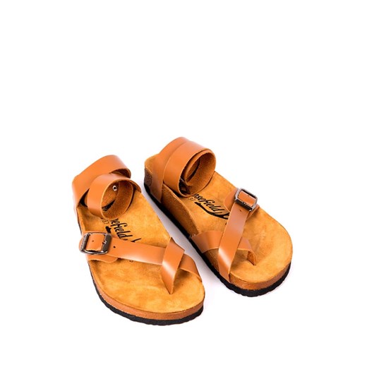 Skórzane sandały w kolorze brązowym