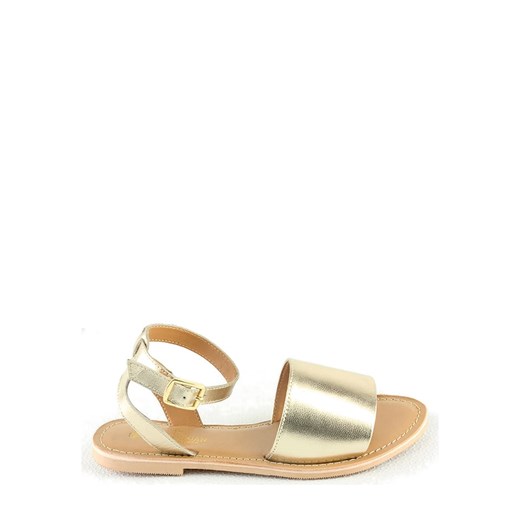 Skórzane sandały "Ilonna" w kolorze złotym