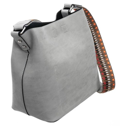 Shopper bag MONNARI z kolorowym paskiem matowa wakacyjna
