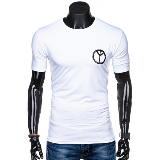 T-shirt męski z nadrukiem 1316S - biały Edoti.com  M 