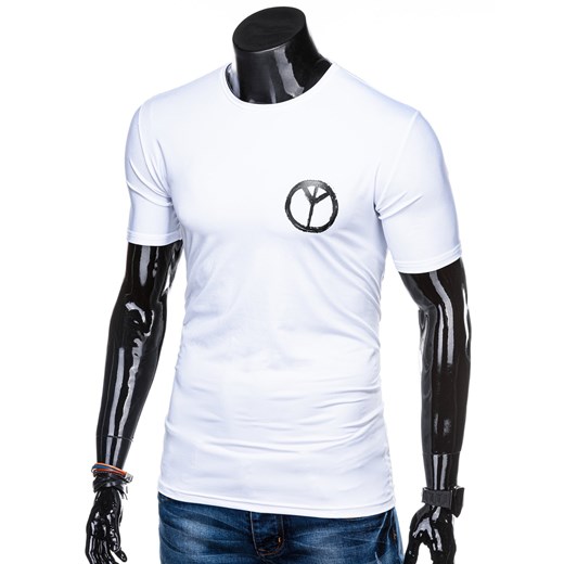 T-shirt męski z nadrukiem 1316S - biały  Edoti.com L 