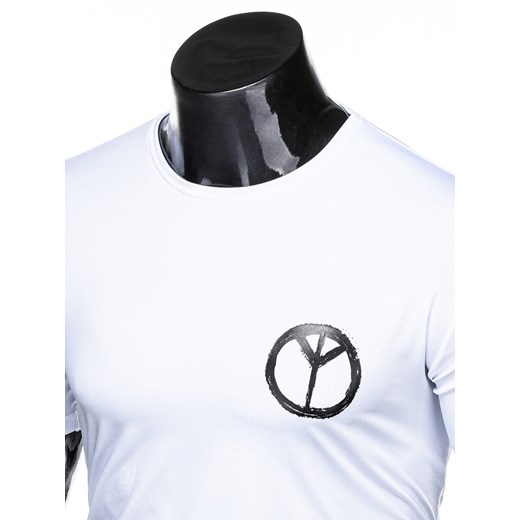 T-shirt męski z nadrukiem 1316S - biały  Edoti.com XXL 