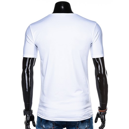 T-shirt męski z nadrukiem 1316S - biały Edoti.com  XL 