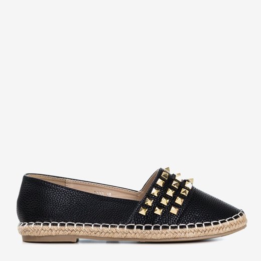 Czarne damskie espadryle z dżetami Anchu - Obuwie Royalfashion.pl 37