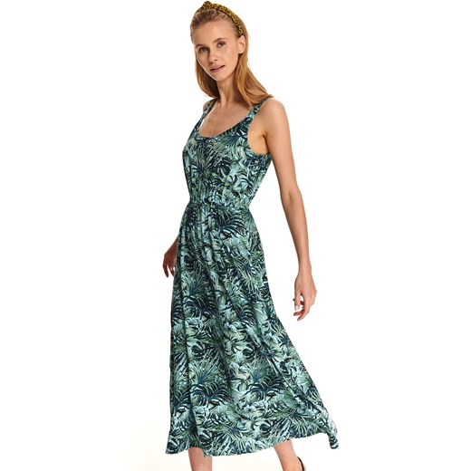 Długa sukienka w tropikalny print na cienkich ramiączkach Top Secret  42 