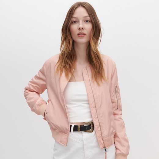 Kurtka damska Reserved na wiosnę różowa bez kaptura 