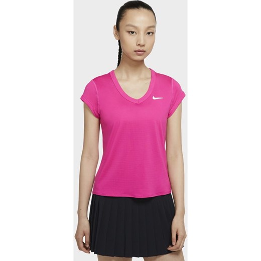 Damska koszulka z krótkim rękawem do tenisa NikeCourt Dri-FIT - Różowy