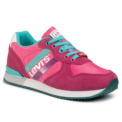 Buty sportowe dziecięce różowe bez wzorów wiązane 