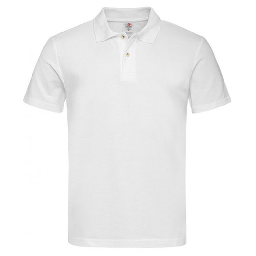 Biała Bawełniana Koszulka POLO -STEDMAN- Męska, Krótki Rękaw, z Kołnierzykiem, Casualowa TSJNPLPOLOST3000white ze sklepu JegoSzafa.pl w kategorii T-shirty męskie - zdjęcie 87977538