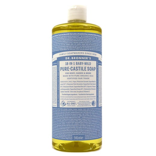 Dr. Bronner's Pure-Castile Baby-Mild | Bezzapachowe mydło dla dzieci w płynie 945ml