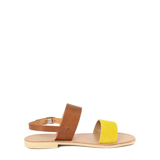 Skórzane sandały w kolorze jasnobrązowo-żółtym