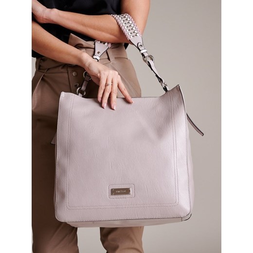 Shopper bag Femestage bez dodatków skórzana matowa elegancka 