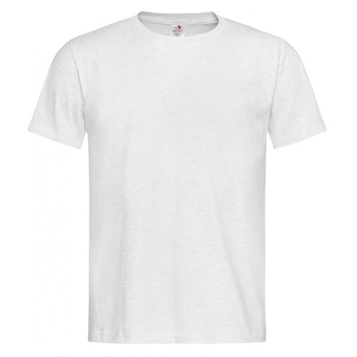 Jasny Szary Bawełniany T-Shirt Męski Bez Nadruku -STEDMAN- Koszulka, Krótki Rękaw, Basic, U-neck TSJNPLST2000ash ze sklepu JegoSzafa.pl w kategorii T-shirty męskie - zdjęcie 88051306
