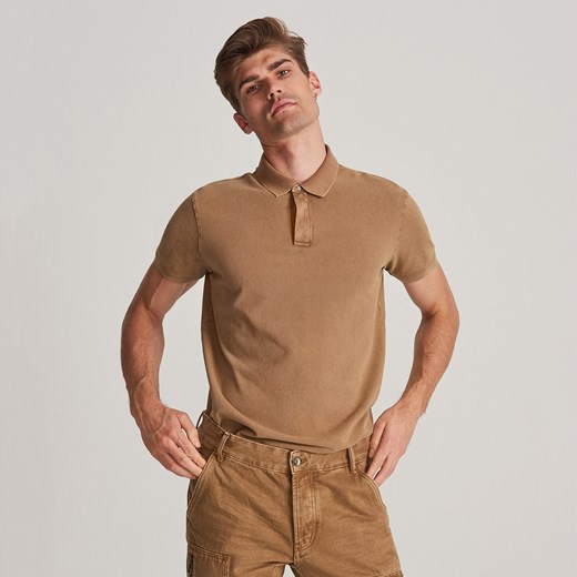 T-shirt męski Reserved brązowy 