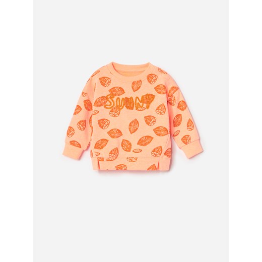 Reserved - Bluza dresowa z aplikacją - Pomarańczowy