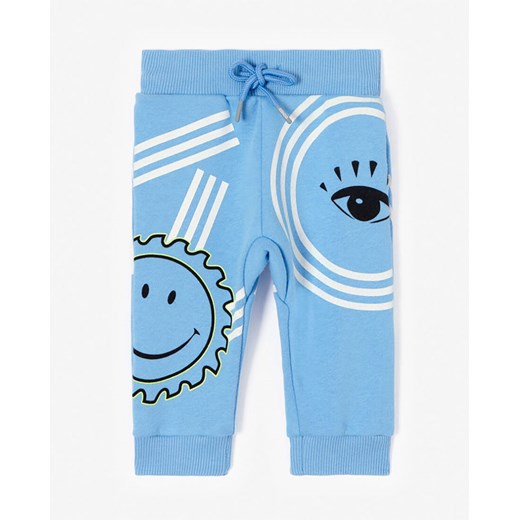 Niebieskie spodnie dresowe z logo 0-4 lat Kenzo Kids  12 mc Moliera2.com