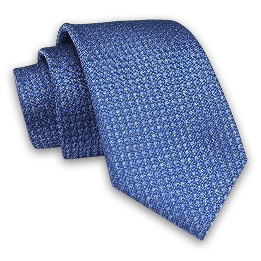 Niebieski Elegancki Męski Krawat -ALTIES- 7cm, Stylowy, Klasyczny, w Drobny Rzucik KRALTS0477 ze sklepu JegoSzafa.pl w kategorii Krawaty - zdjęcie 88269447