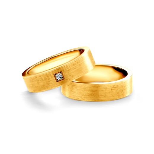 Obrączki ślubne: złote, płaskie, 5 mm  Savicki  okazyjna cena  