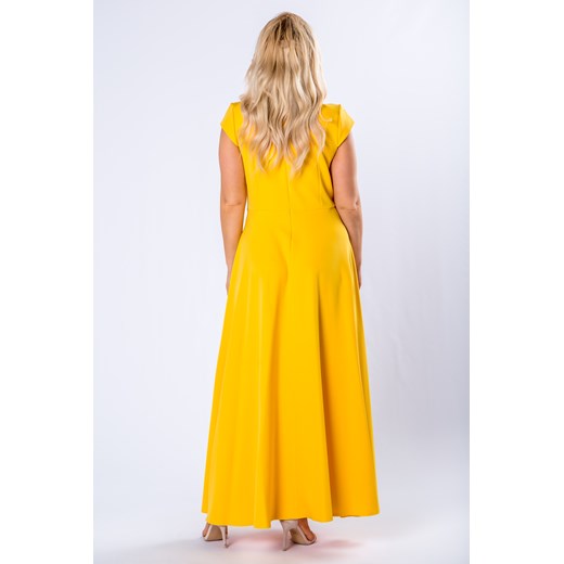 elegancka sukienka maxi z kopertowym dekoltem Ptakmoda.com  42 