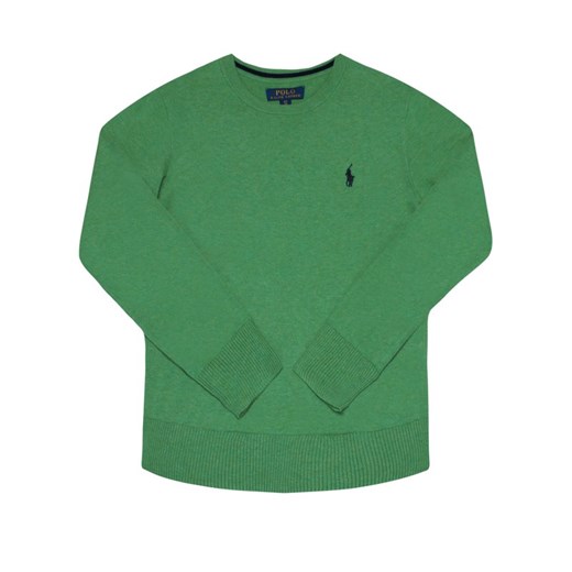 Sweter dziewczęcy zielony Polo Ralph Lauren gładki 