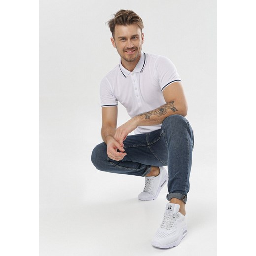 T-shirt męski biały Born2be z krótkim rękawem