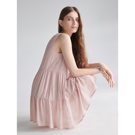 Sukienka Sinsay różowa mini bez rękawów 