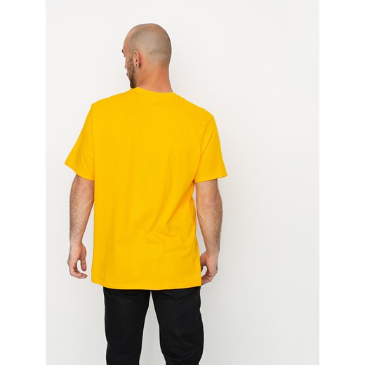 T-shirt męski Element żółty bawełniany z krótkim rękawem 